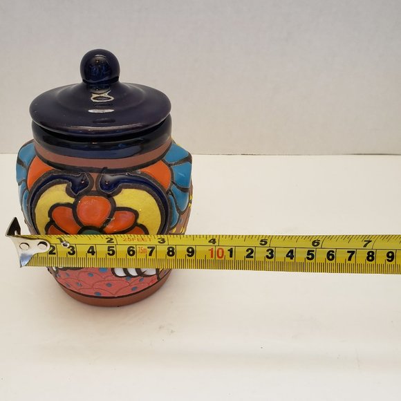 Talavera Mexican Pottery Lidded Jar - Picture 3 of 9